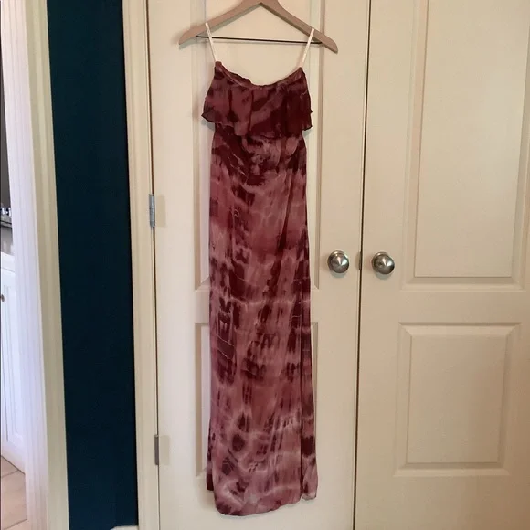 gypsy 05 maxi dress tie dye Gypsy 05 Nina Silk Strapless Maxi Dress Tie Dye Small